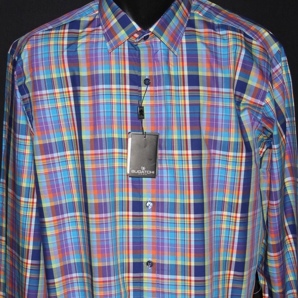 Bugatchi Other - NEW Bugatchi Classic Fit 100% Cotton Plaid Shirt